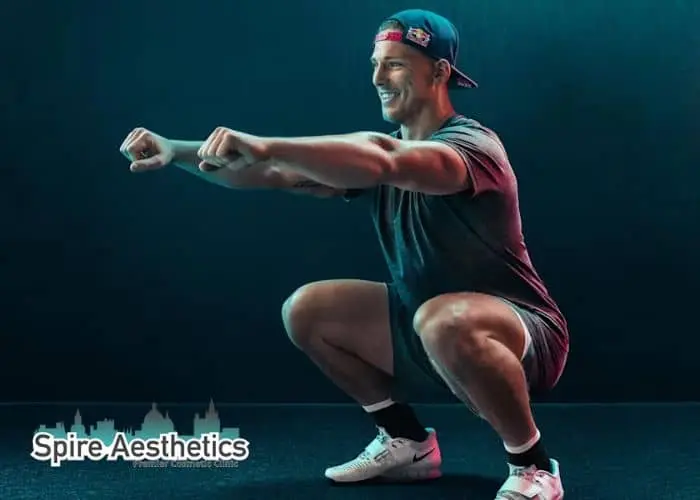Image of man build leg muscle Datchet through exercise
