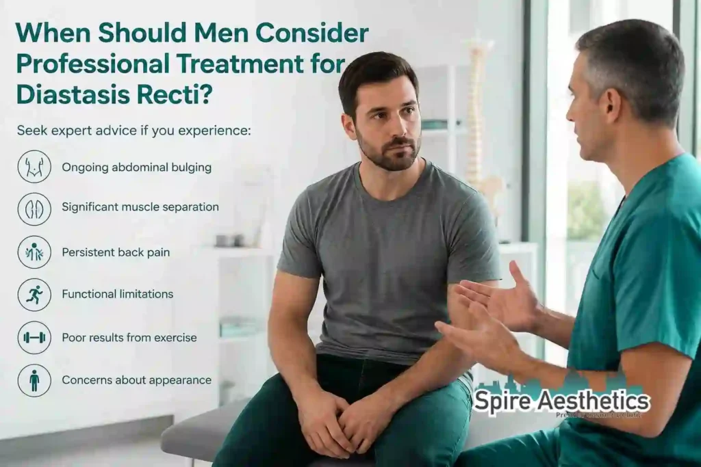 When Should Men Consider Professional Treatment for Diastasis Recti Datchet?